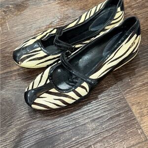 Cole Haan Nike Air Zebra Pony hair Print Flats sz 8